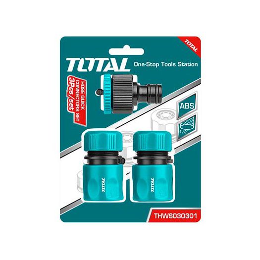 TOTAL Garden Hose Plastic Quick Connector Set